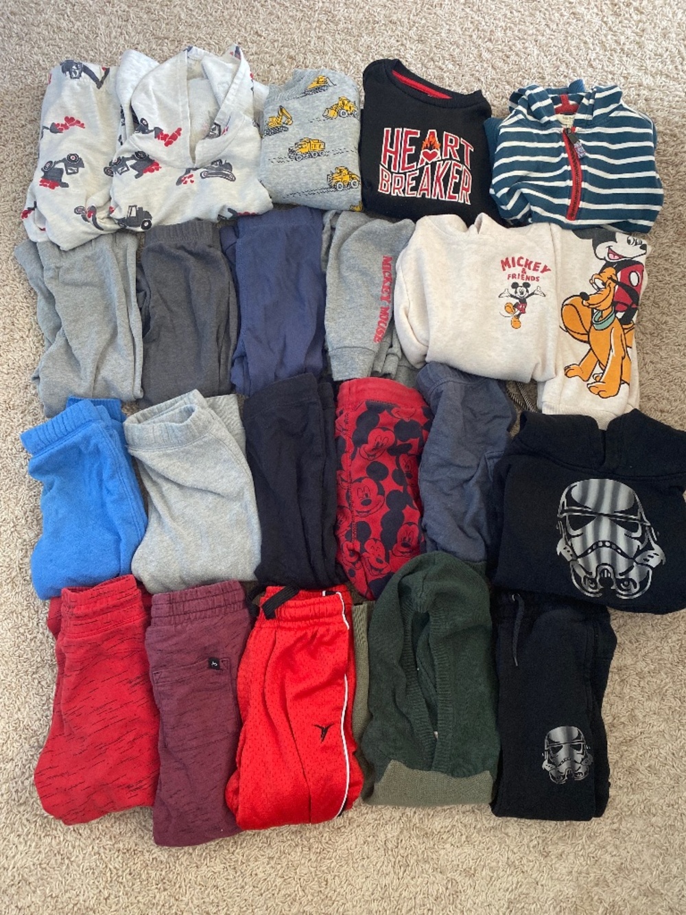 Huge lot of 4T and 5T sweatpants and sweatshirts